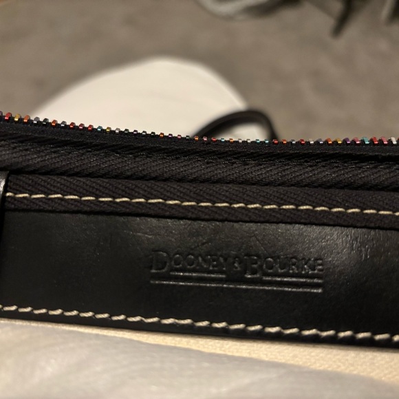 Dooney & Bourke Black Graffiti Tote with Sturdy Leather Handles - Picture 5 of 10